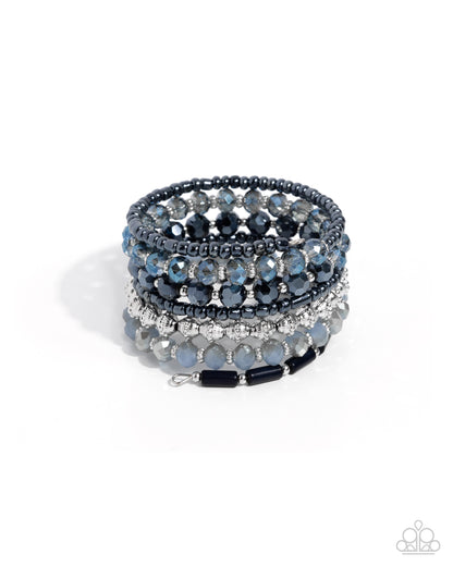 Stacked Surprise Blue Coil Bracelet - Paparazzi Accessories