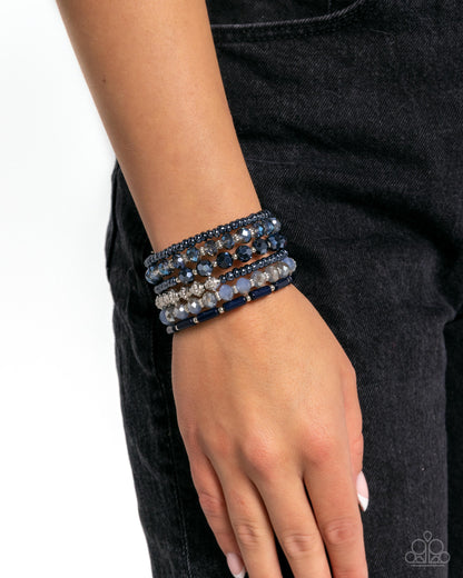 Stacked Surprise Blue Coil Bracelet - Paparazzi Accessories