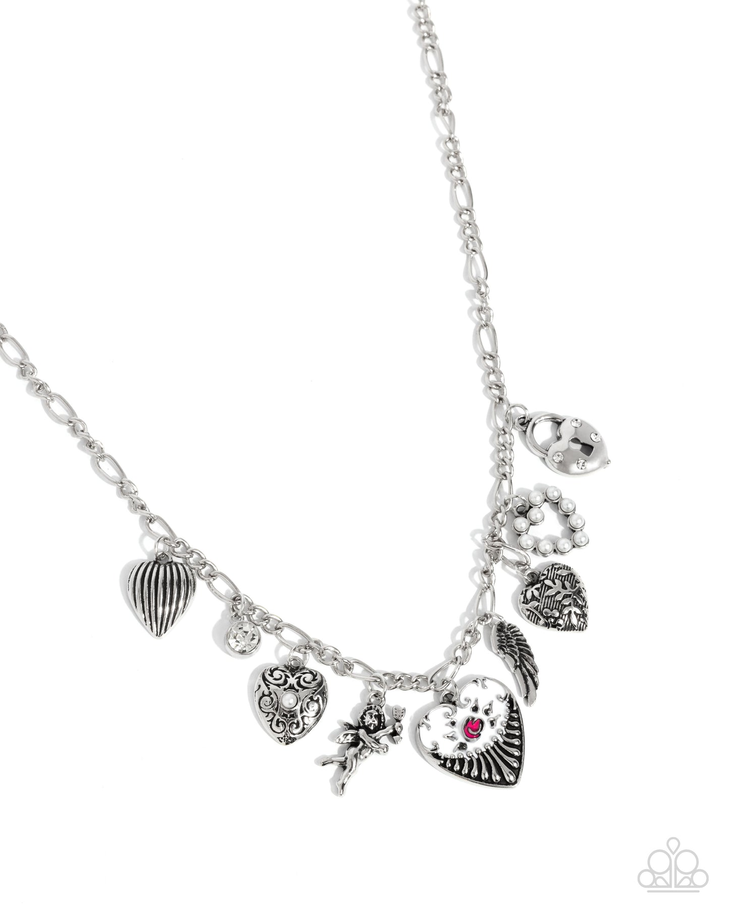 Caring Collection White Heart Necklace - Paparazzi Accessories