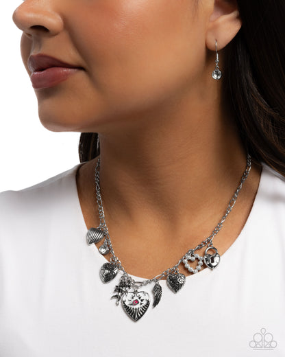Caring Collection White Heart Necklace - Paparazzi Accessories