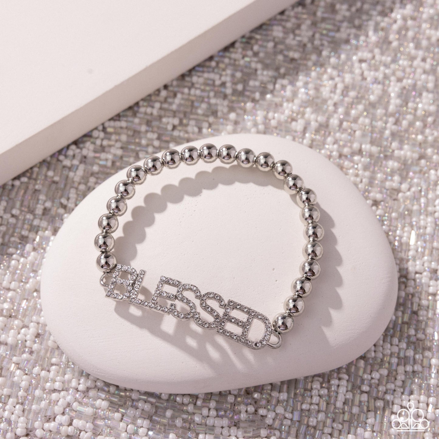 Blessed Bounty White Stretch Bracelet - Paparazzi Accessories