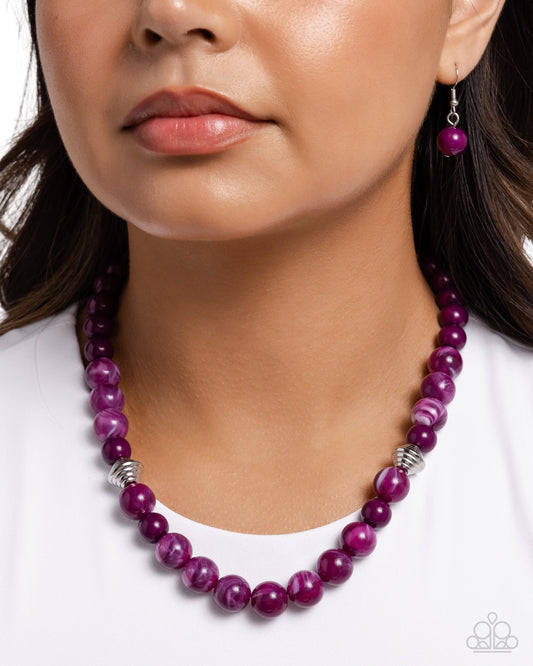 Showroom Swirl Purple Necklace - Paparazzi Accessories