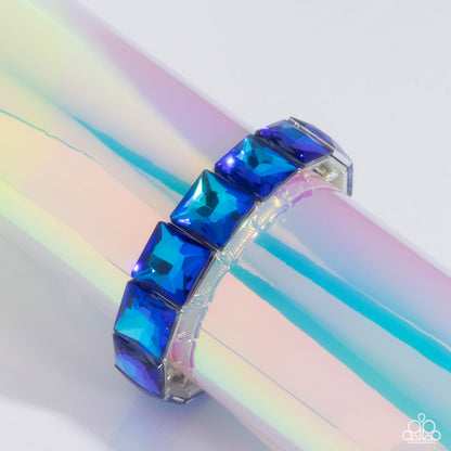 Upscale Funk Blue Stretch Bracelet - Paparazzi Accessories