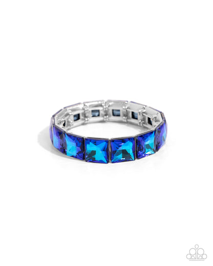 Upscale Funk Blue Stretch Bracelet - Paparazzi Accessories