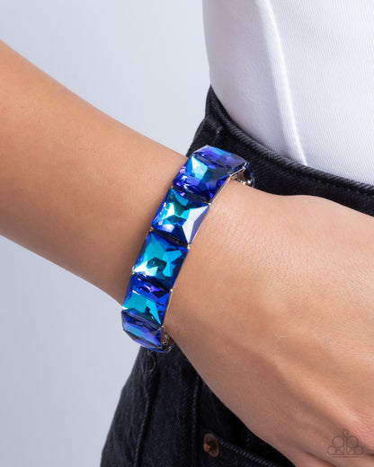 Upscale Funk Blue Stretch Bracelet - Paparazzi Accessories