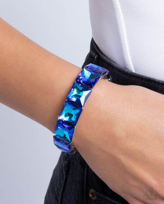 Upscale Funk Blue Stretch Bracelet - Paparazzi Accessories