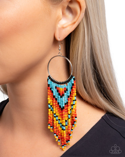 Waving the Banner Multi Seed Bead Earring - Paparazzi Accessories