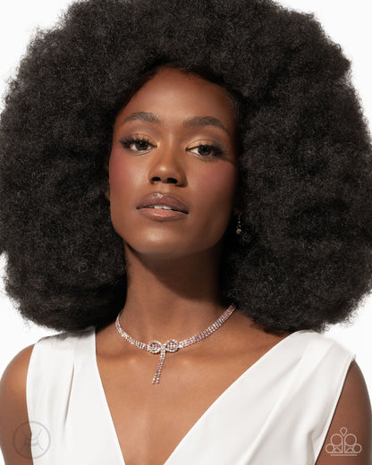 Buckingham Bow Pink Choker Necklace (February 2025 LOP) - Paparazzi Accessories