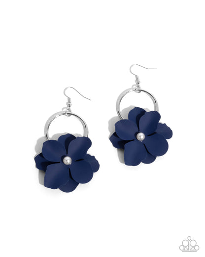 One of a Kind Charisma Blue Flower Earring - Paparazzi Accessories