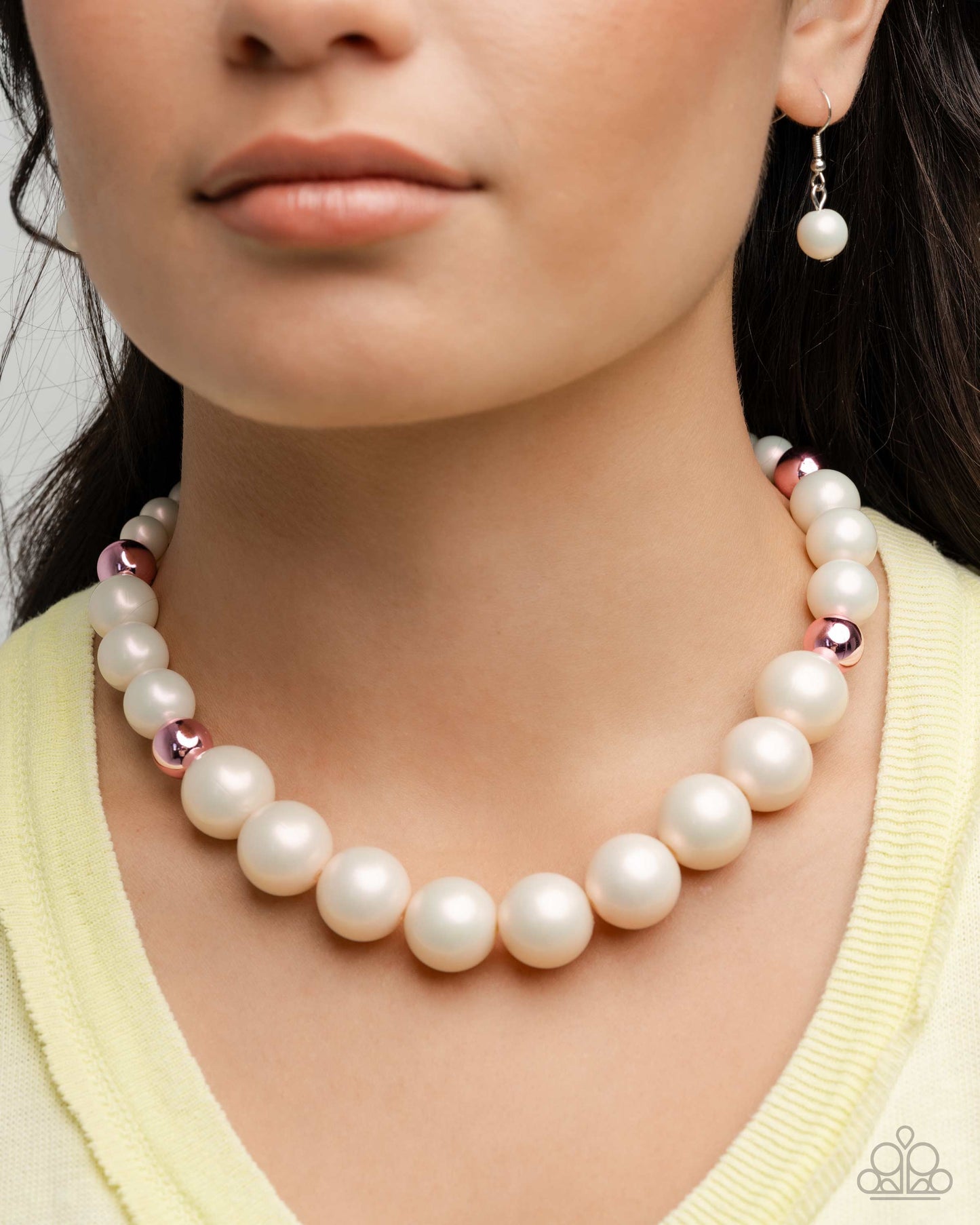 Pearl Platoon Pink Complete Look Necklace and Bracelet Set - Paparazzi Accessories
