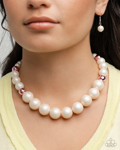 Pearl Platoon Pink Complete Look Necklace and Bracelet Set - Paparazzi Accessories