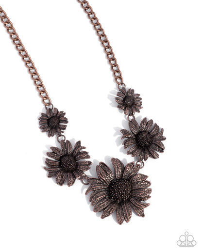 Sunflower Spring Copper Necklace - Paparazzi Accessories