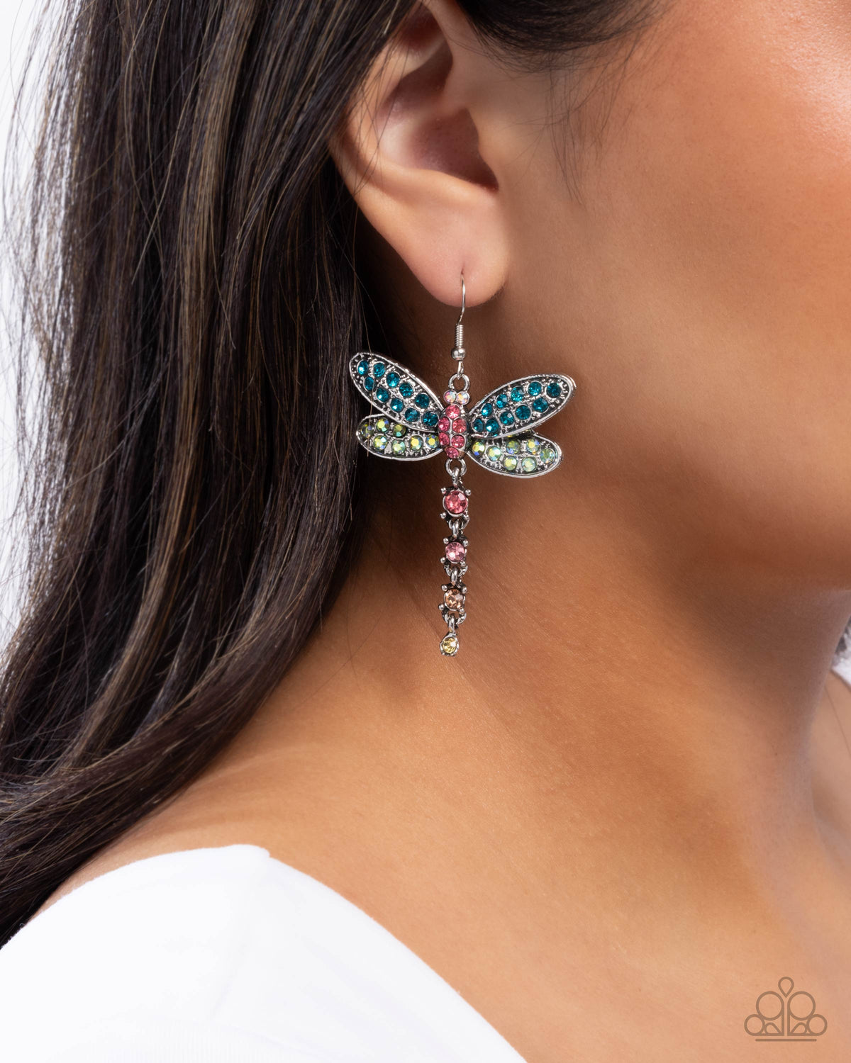 Hey, I Heard You Were A Wild One Multi Dragonfly Earring - Paparazzi Accessories