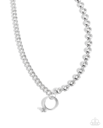 Blazing Beacon White Necklace - Paparazzi Accessories
