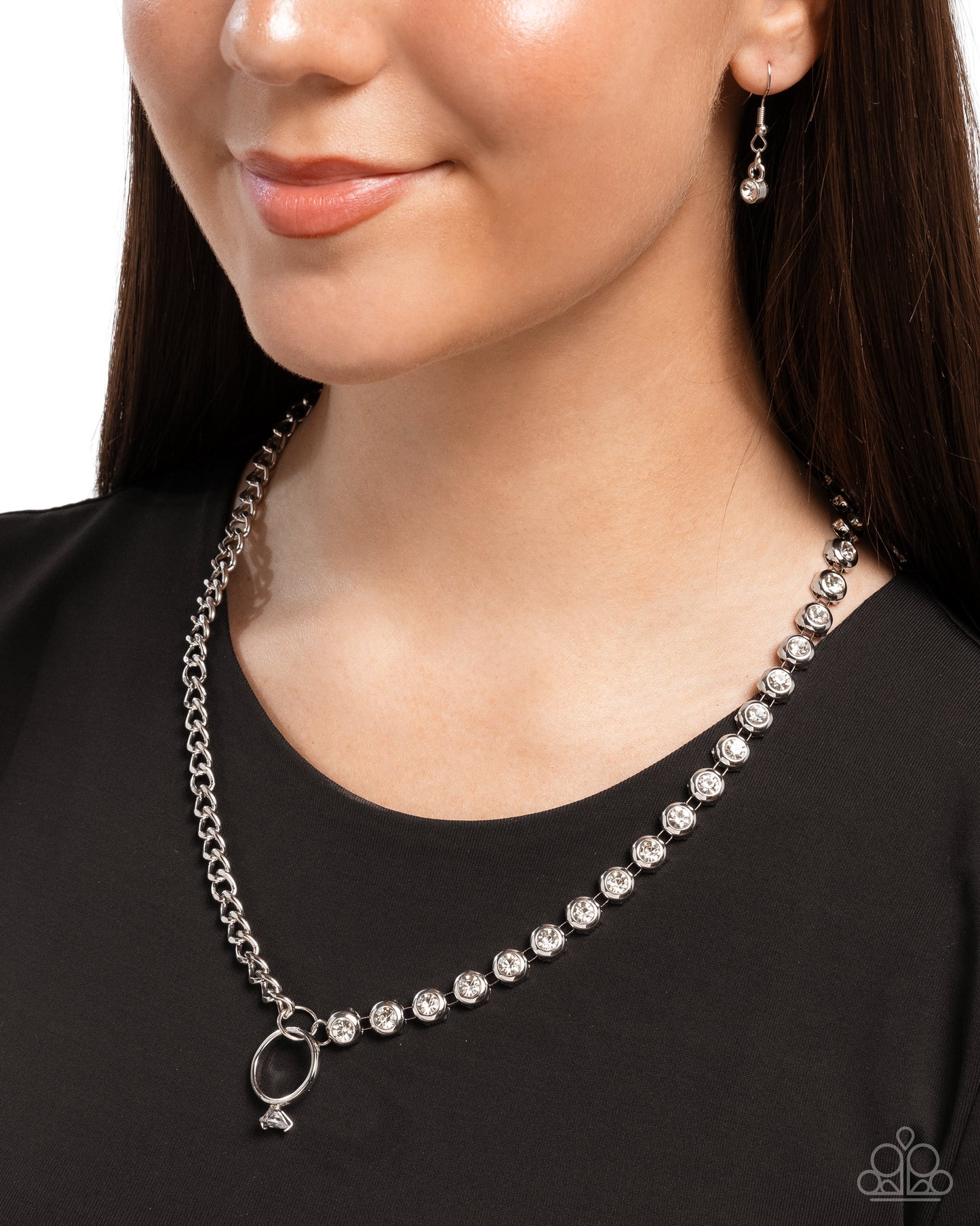 Blazing Beacon White Necklace - Paparazzi Accessories