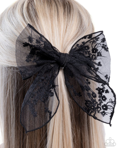 Catwalk Chic Black Hair Bow - Paparazzi Accessories
