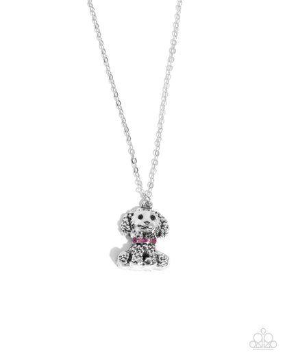 Poodle Pizzazz Pink Puppy Necklace - Paparazzi Accessories