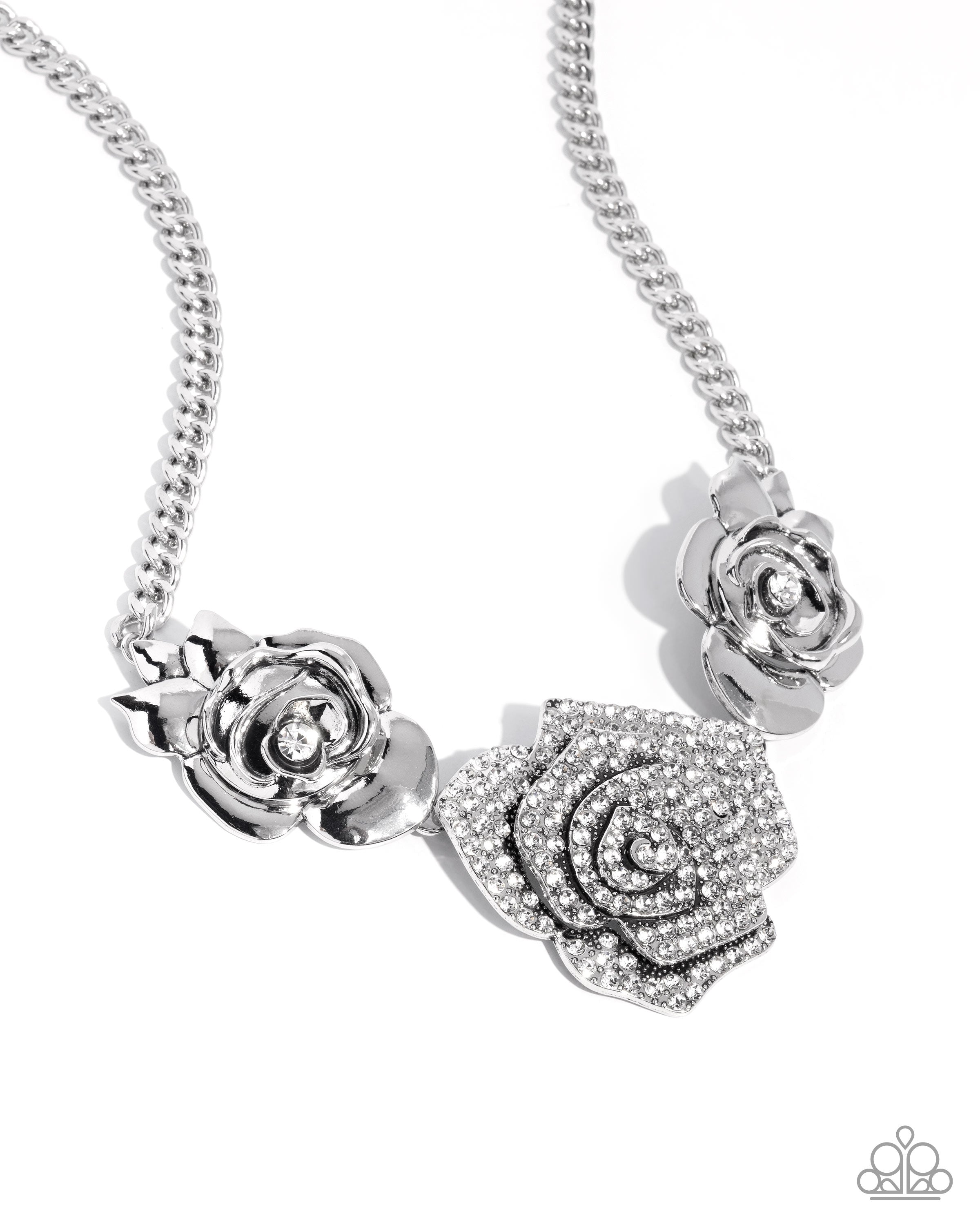 Bouquet Beacon White Rose Necklace (LOP January 2025) - Paparazzi