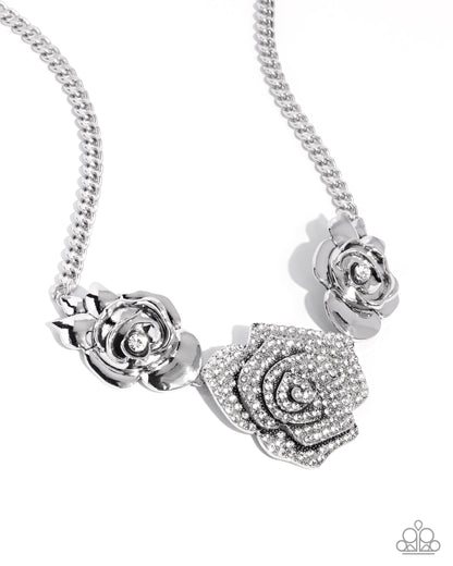 Bouquet Beacon White Rose Necklace (LOP January 2025) - Paparazzi Accessories