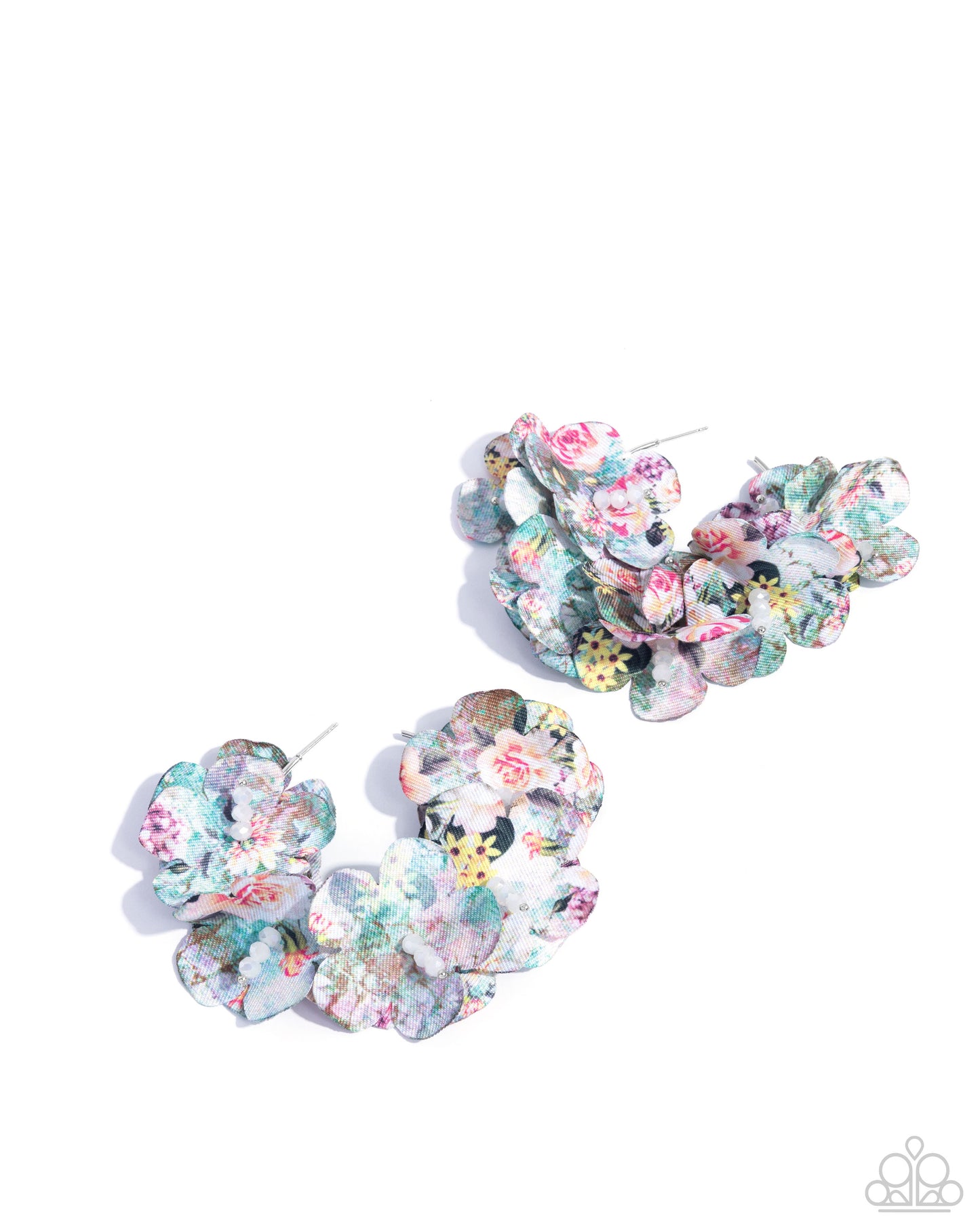 Whimsical Walk Multi Floral Hoop Earrings - Paparazzi Accessories