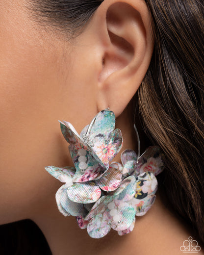 Whimsical Walk Multi Floral Hoop Earrings - Paparazzi Accessories