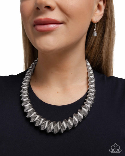 Candescent Coils Silver Necklace - Paparazzi Accessories