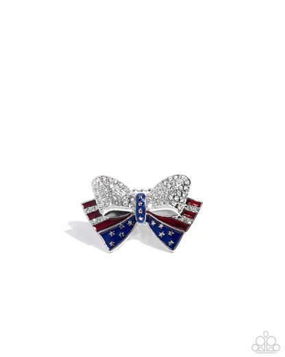 Uncle Sam Statement Multi USA Bow Ring - Paparazzi Accessories
