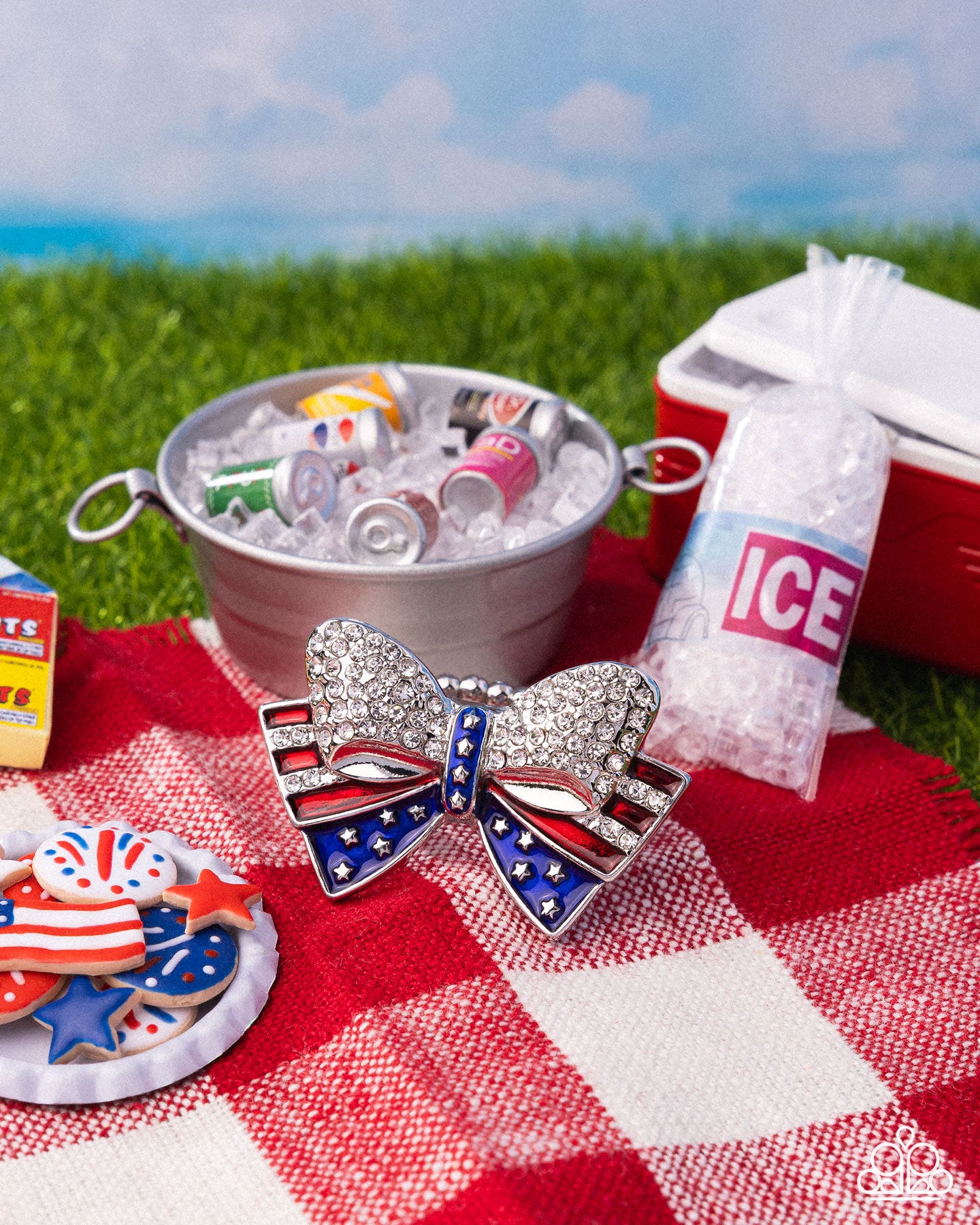 Uncle Sam Statement Multi USA Bow Ring - Paparazzi Accessories