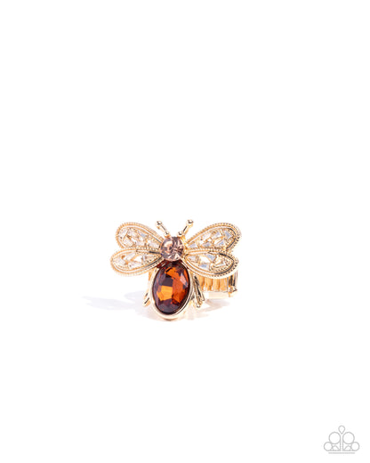 Bedazzled Bee Brown Ring - Paparazzi Accessories