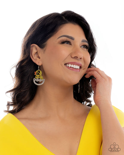 Chick Couture Yellow Earring (March 2025 LOP) - Paparazzi Accessories