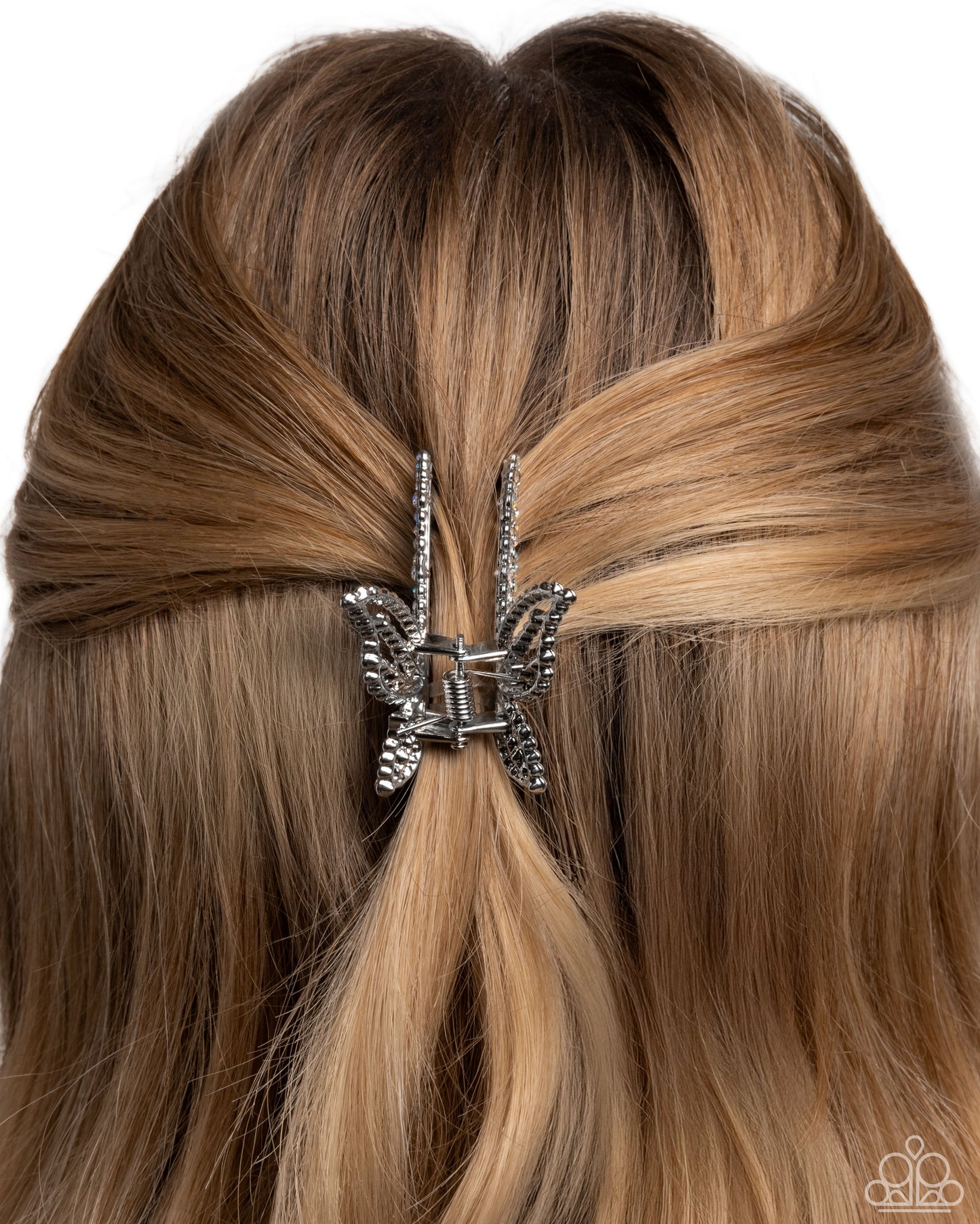 Fluttering Falsetto White Butterfly Hair Clip - Paparazzi Accessories
