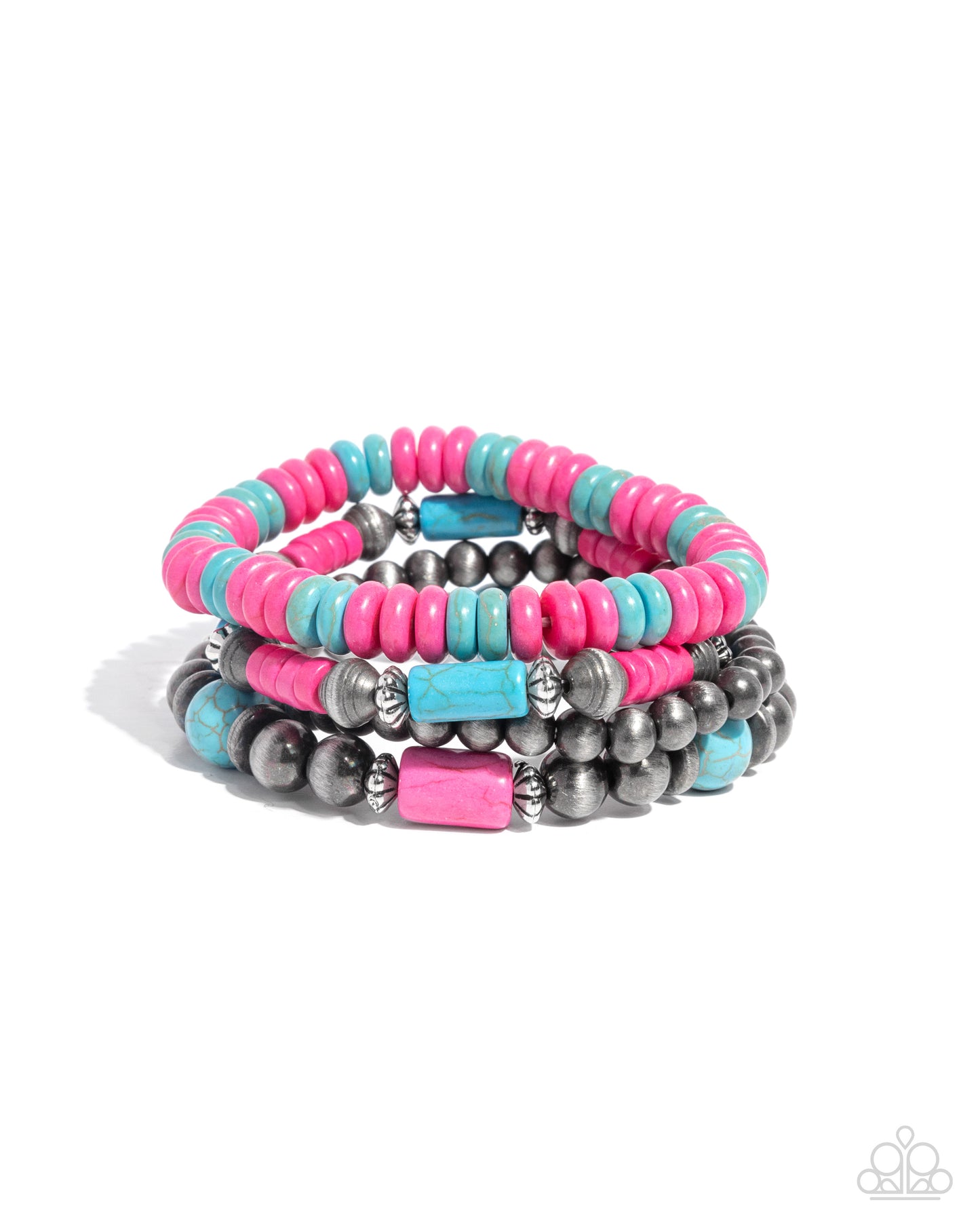 Adorably Abundant Pink Stretch Bracelet - Paparazzi Accessories