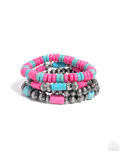 Adorably Abundant Pink Stretch Bracelet - Paparazzi Accessories