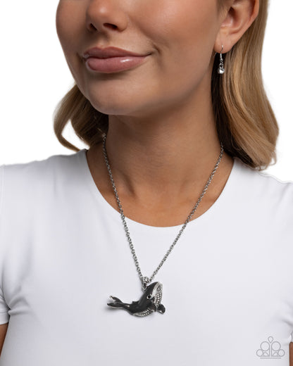 Whale Watching Silver Necklace - Paparazzi Accessories