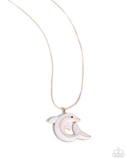 Dolphin Dive Gold Necklace - Paparazzi Accessories