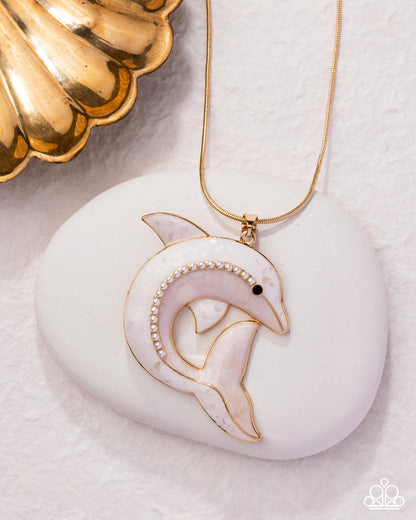 Dolphin Dive Gold Necklace - Paparazzi Accessories