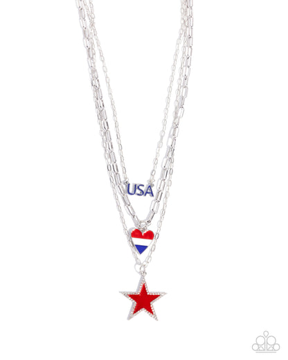 Unforgettable USA Multi Necklace - Paparazzi Accessories