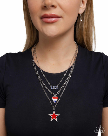 Unforgettable USA Multi Necklace - Paparazzi Accessories