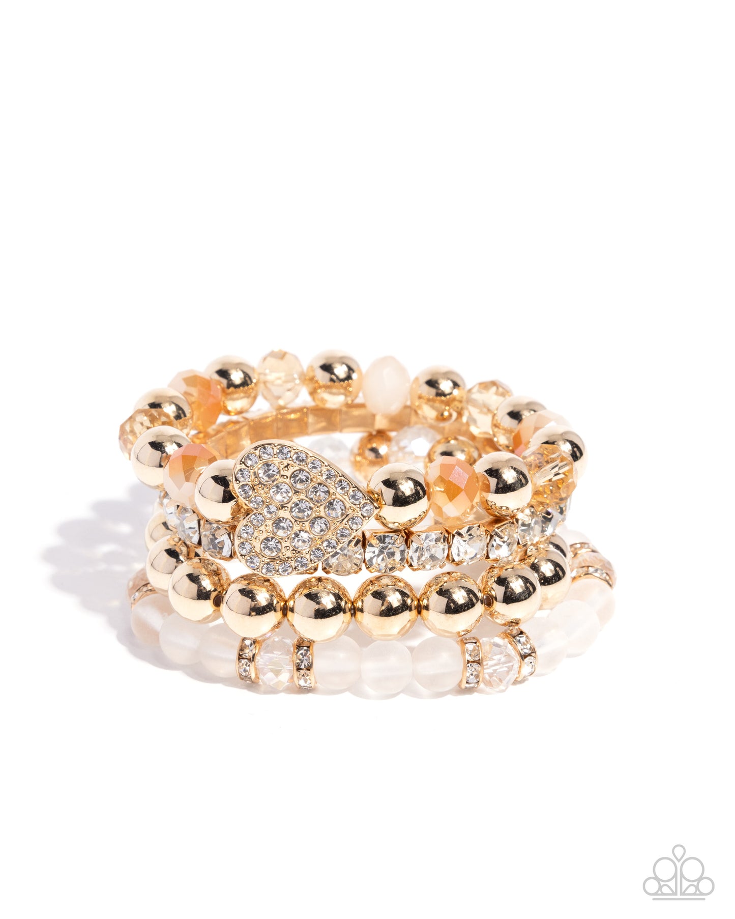 Poetically Plush White Stretch Bracelet - Paparazzi Accessories