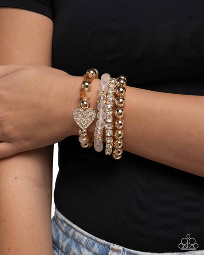 Poetically Plush White Stretch Bracelet - Paparazzi Accessories