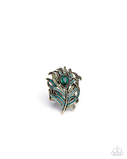 Polished Peacock Brass Ring - Paparazzi Accessories