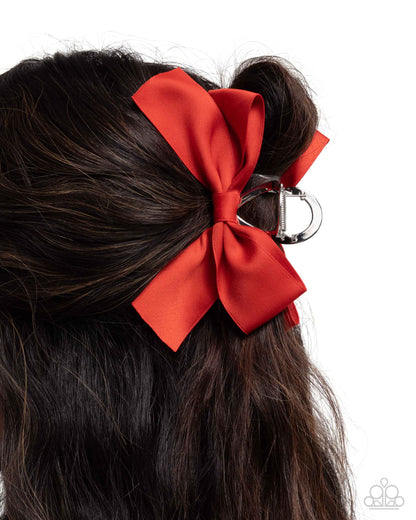 Coquette Class Red Hair Clip - Paparazzi Accessories