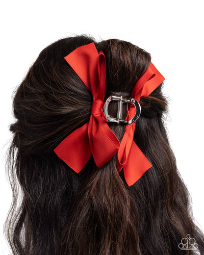 Coquette Class Red Hair Clip - Paparazzi Accessories