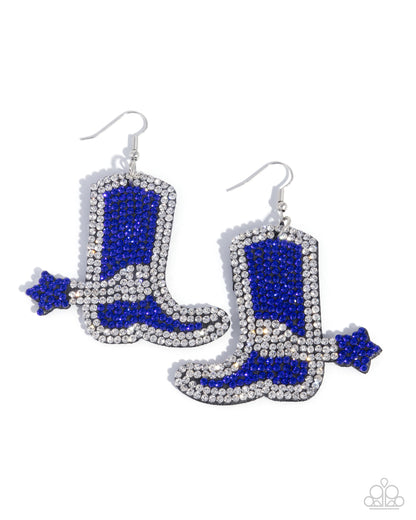 Benevolent Boot Blue Earring - Paparazzi Accessories