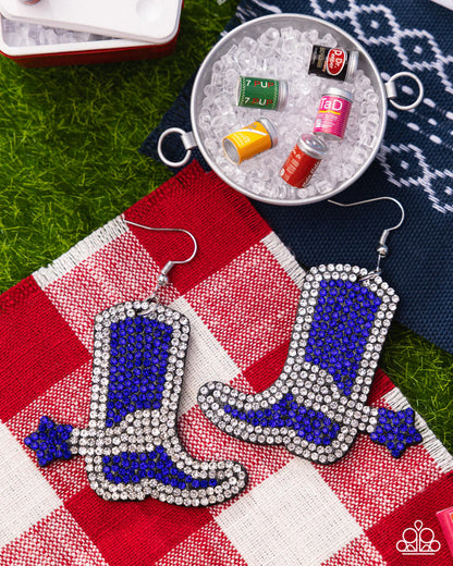 Benevolent Boot Blue Earring - Paparazzi Accessories