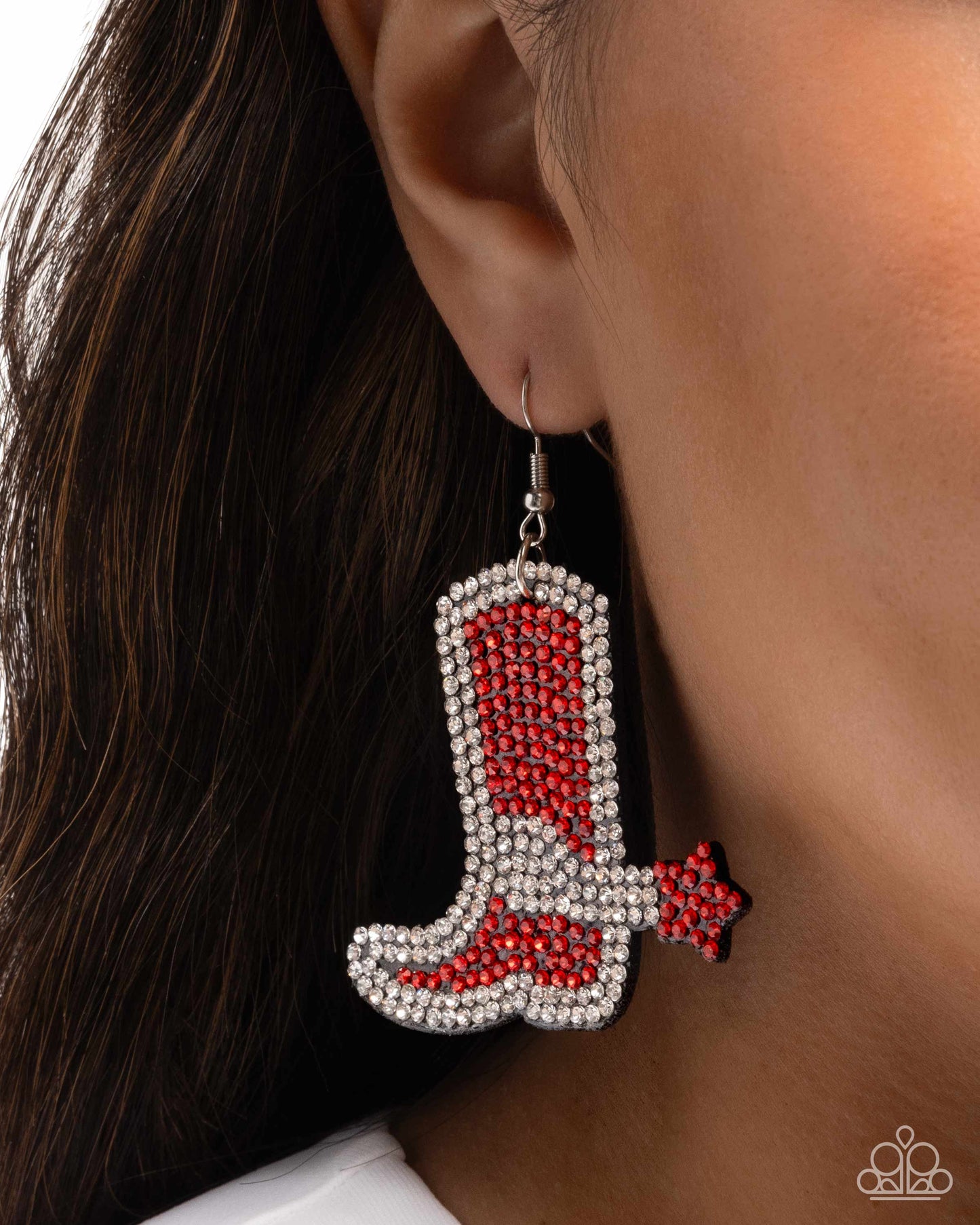 Benevolent Boot Red Earring - Paparazzi Accessories
