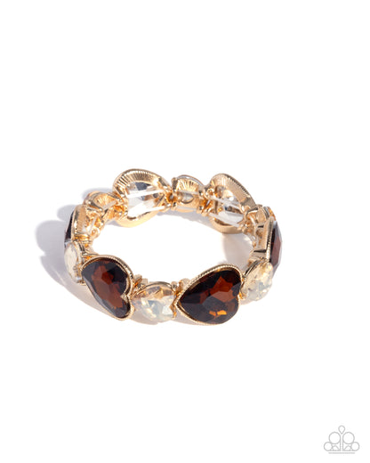 Heart Habit Brown Stretch Bracelet - Paparazzi Accessories