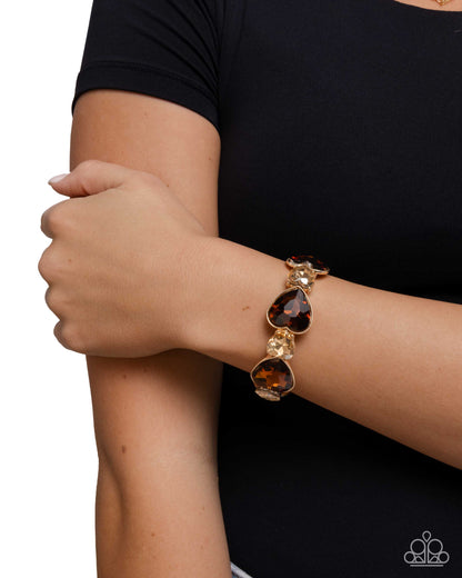 Heart Habit Brown Stretch Bracelet - Paparazzi Accessories