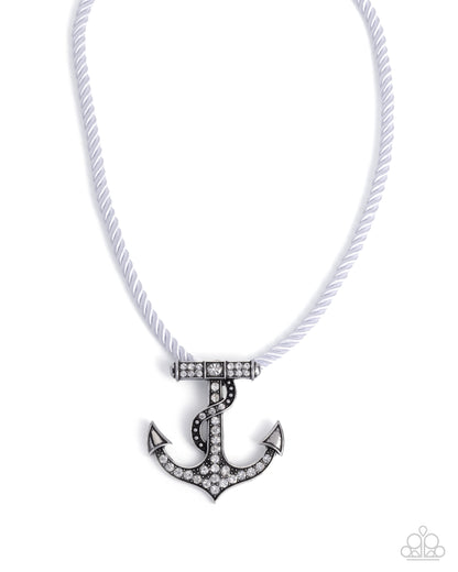 Anchored Allure White Necklace - Paparazzi Accessories