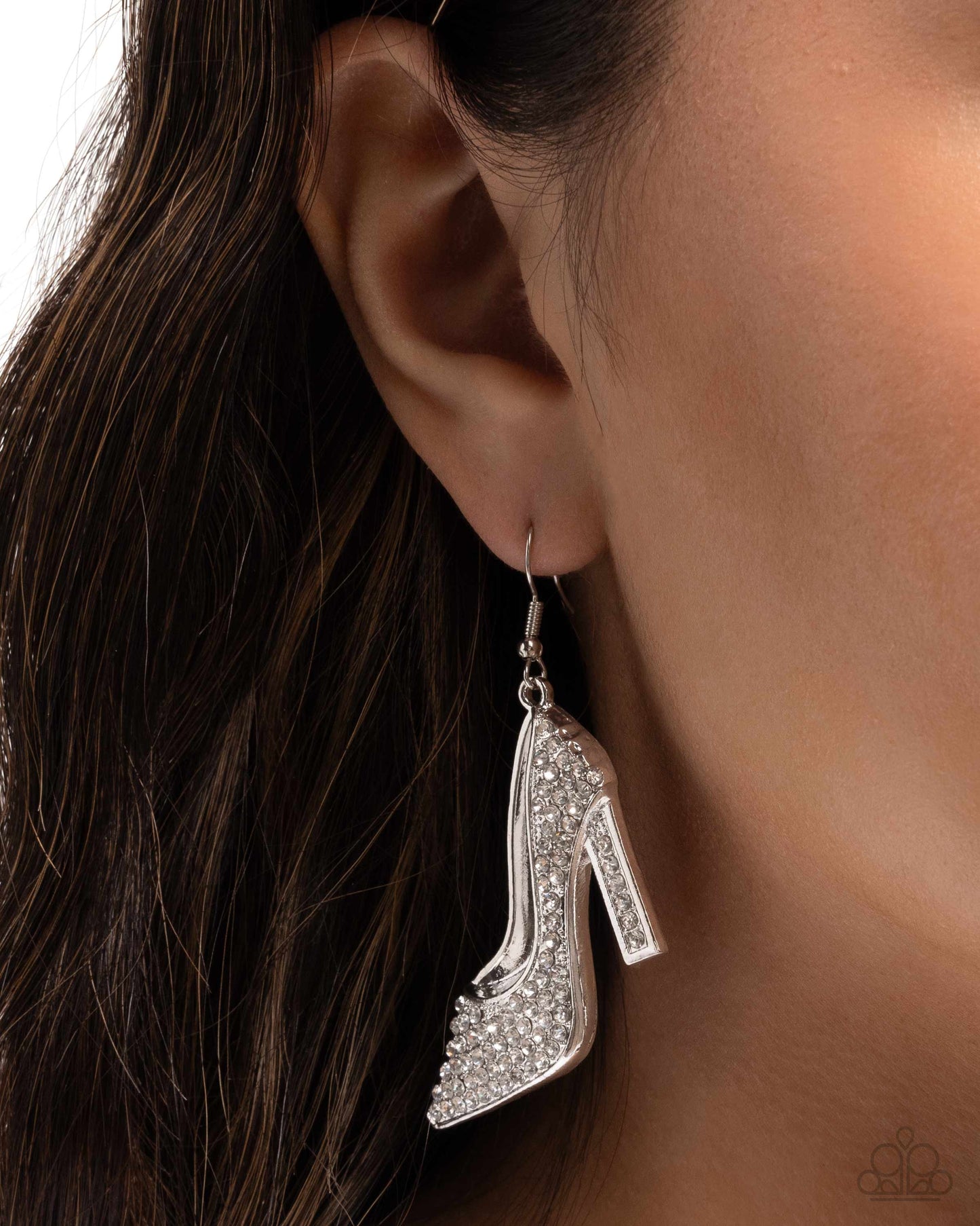 Wedding Shoes White High Heel Shoe Earring - Paparazzi Accessories